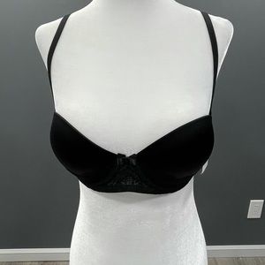NWT Auden Plunge Coverage Push Up Bra Black 34b C5
